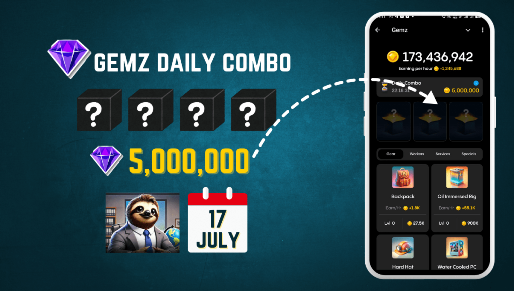 GemZ Daily Combo Card 17 July