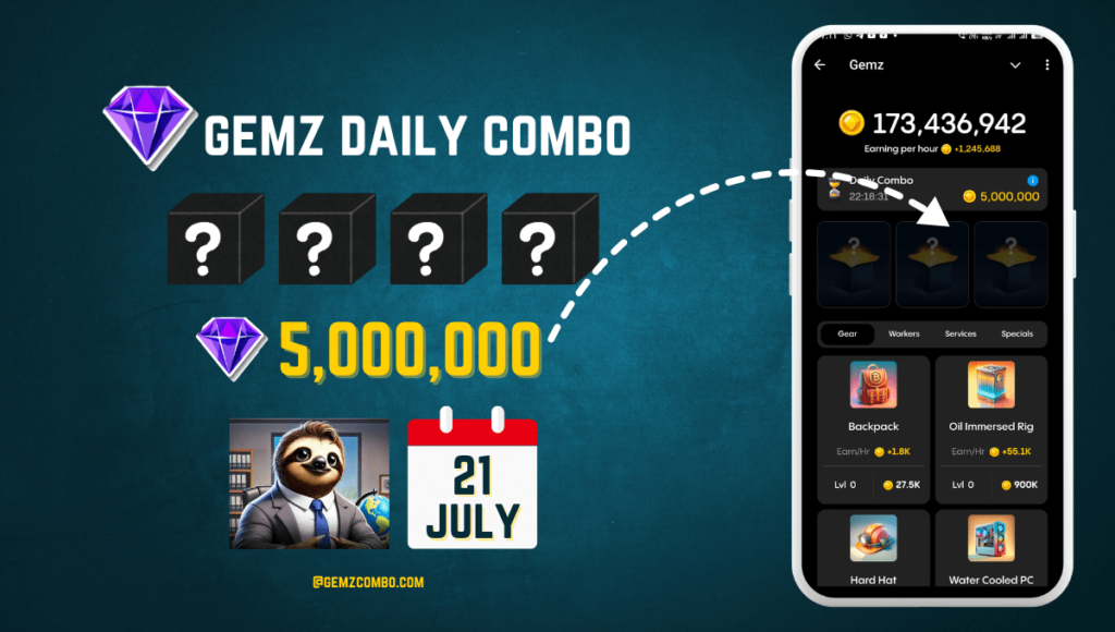 GemZ Daily Combo Card 21 July