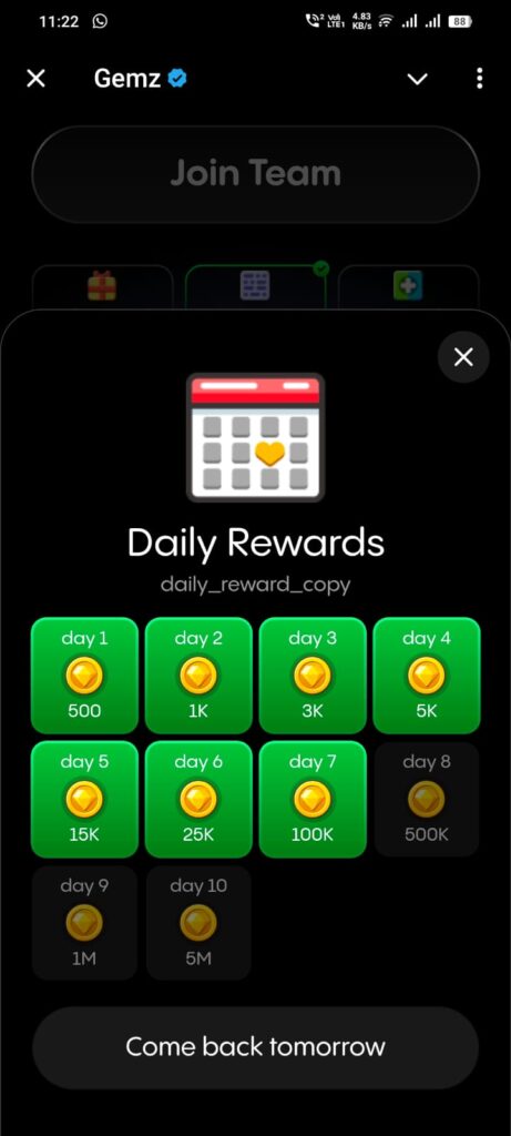 gemz daily rewards